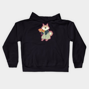 Cute shiba inu dog wearing a Hakama Drawing Kids Hoodie